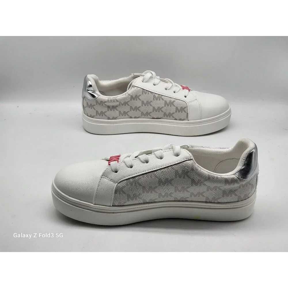 Michael‎ Kors Poppy Embellished Logo Stripe  Womens Sneakers Shoes Size 5 - Picture 3 of 9
